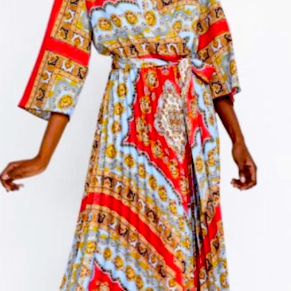 Beautiful vibrant coloured midi dress